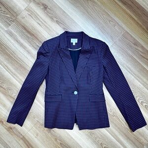 Riley & Rae Navy and Red Checkered Blazer